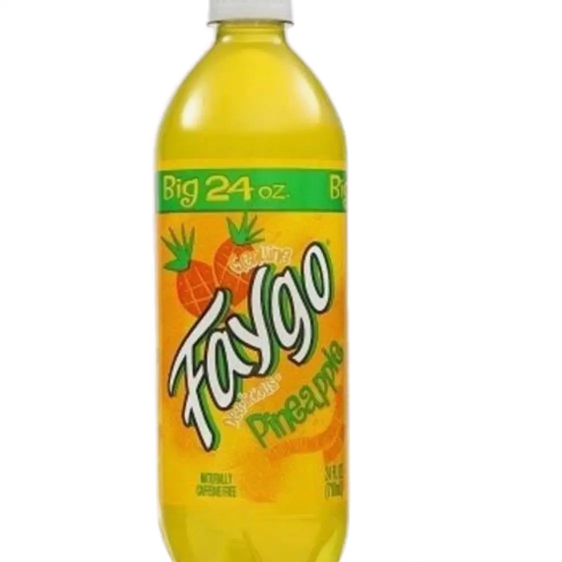 (1) bottle Faygo Pineapple 24 oz., Exotic Pineapple  Flavor soda, Exotic Drinks,  Beverage, Exotics on 4th