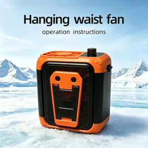 Waist-mounted fan, portable hanging fan, hip-mounted fan, outdoor work fan, delivery fan, camping cooling fan, fan with flashlight, summer gift, Father's Day gift