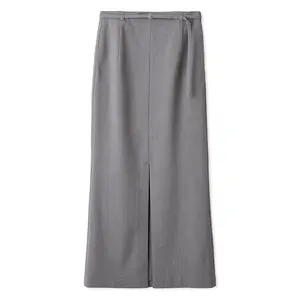 Sustainable High-Waisted Maxi Pencil Slit Skirt
