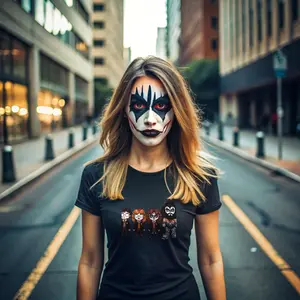 Harry, Ron, Hermione & Hagrid as KISS Graphic Tee Casual Collar