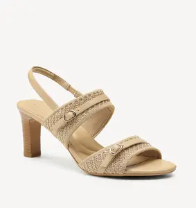 SteadyWeave Block Heeled Double Strap Sandal