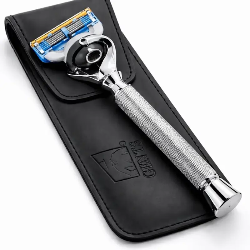 Flex Ball Handle Shaving Razor – All Chrome Long Handle Razor with Flex Pivot Technology & Diamond Knurled Grip for Men’s Precision Shaving