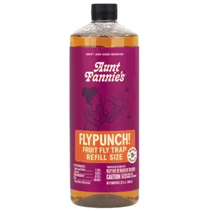 Aunt Fannie's FlyPunch Fruit Fly Trap for Indoor and Kitchen Use, 32 oz Refill