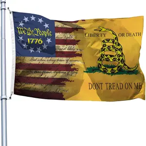 Flags 3x5 Outdoor, Don't Tread on Me American Flag, Large 1776 We The People Flag With Grommets, Big Gaston Gadsen RattleSnake Banner for Garden Outside