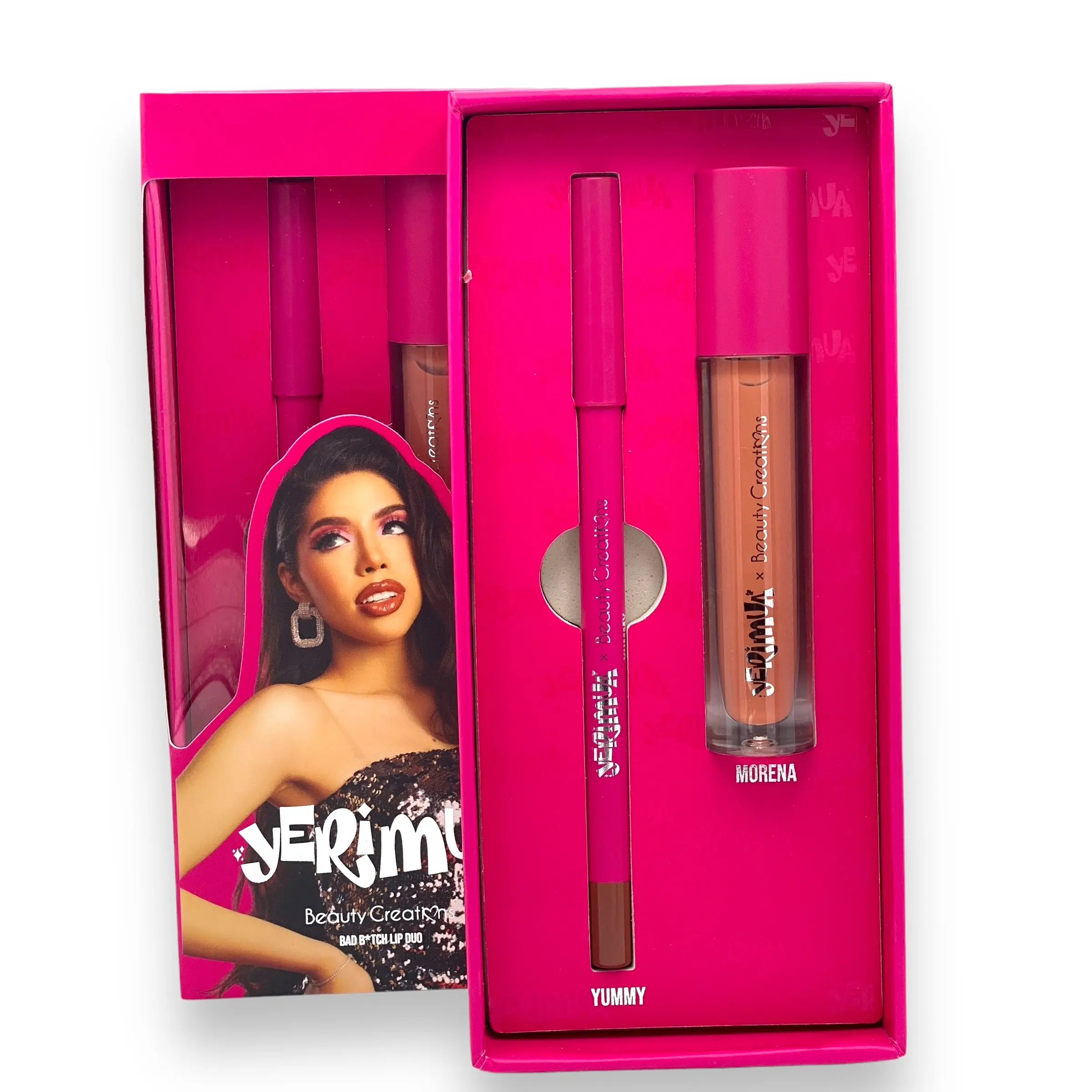 Yerimua x Beauty Creations Bad B Lip Duo - 3.2g Cosmetic Lip Care Set with Liner, Stick, High Shine Gloss for Bad B Lovers, Vampy Aesthetic, Everyday Glam, Baddie Makeup