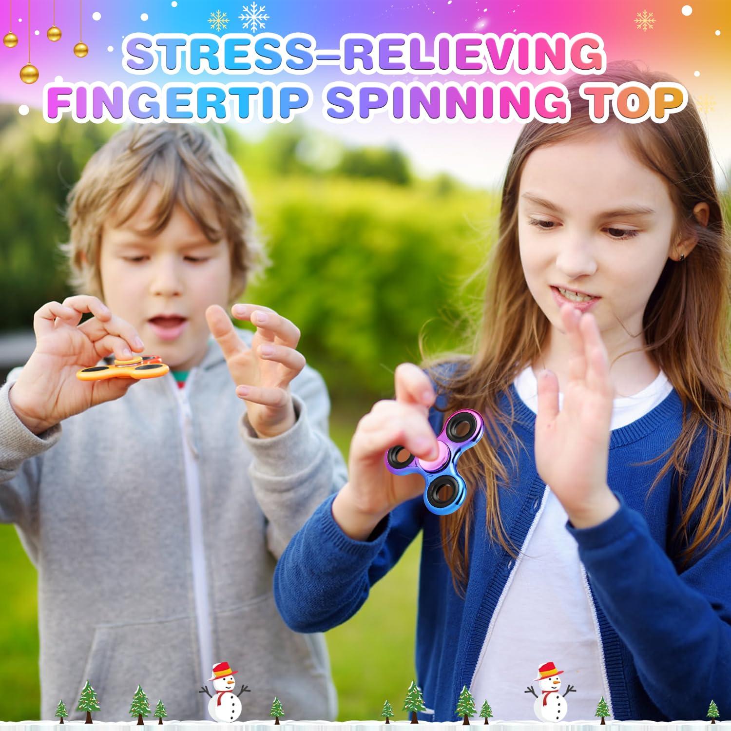 Fidget Spinner 2 Pack, Easter Basket Stuffers - Fidget Toys Adults Metal Fidgets Spinners for Kids for Autism ADHD Anxiety Gift for Teens Boys