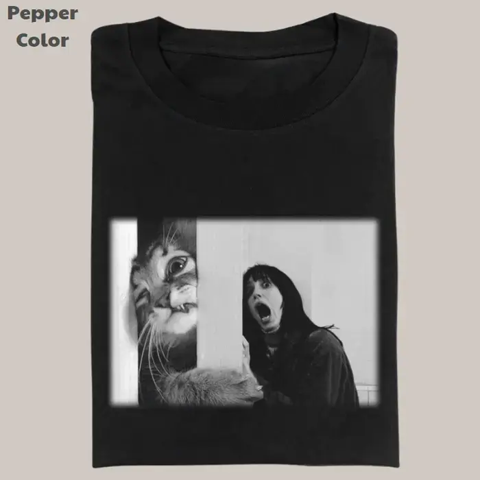The Shining Vintage Tee, Cat Scream T-Shirt, Meme Cringe Funny Dumb Shirts, Unisex Movie Shirt Menswear Womenswear Streetwear