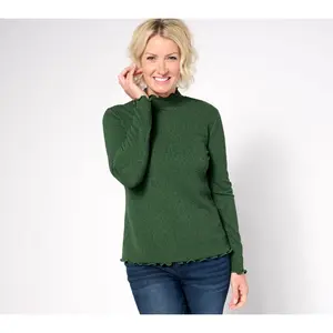 Me by Jennie Garth Rosetta Knit Mock Neck Top
