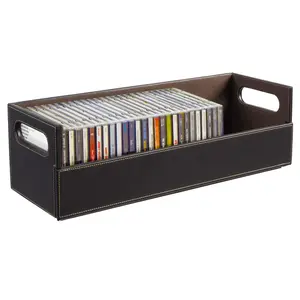 Stock Your Home CD Storage Box with Powerful Magnetic Opening - CD Tray Holds 40 CD Cases for Media Shelf Storage and Organization