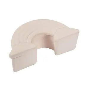 4 1/2" x 2" DIY White Ceramic Rainbow Keepsake Boxes - 12 Pc.