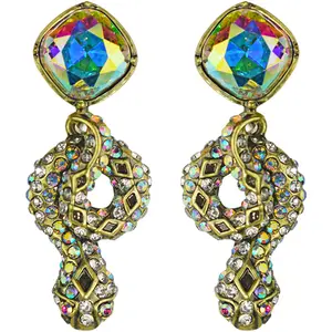 Medusa Crystal Serpent Pierced Earrings
