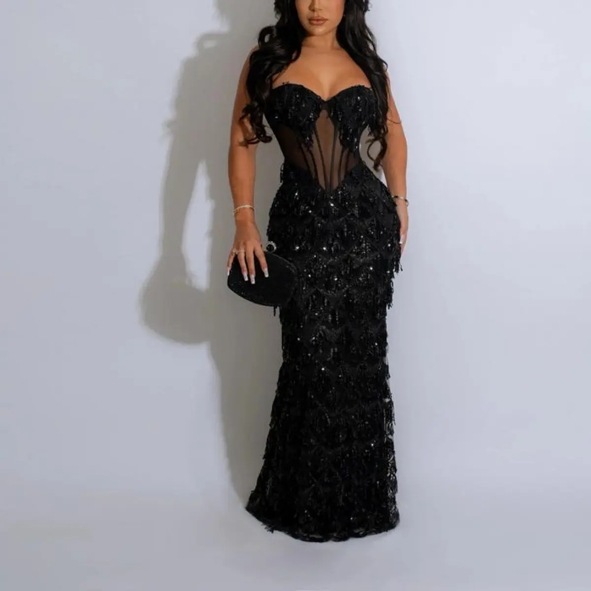 2025 Sequin Strap Party Dress Night Club Wedding Guest Outfit Formal  Women's Wear Cocktail Dress Adjustable