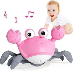 Baby Girl Toys Toddler Gifts: Tummy Time Crawling Crab Baby Toys Infant Toddlers Montessori Musical Toy Babies Birthday Gift