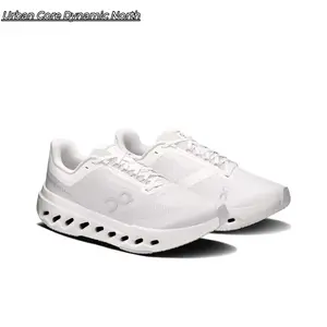 Minimalist White Sport Trainers – Soft Knit Texture, Chunky Pod Sole, All-Day Comfort Walking Kicks with Non-Slip Grip