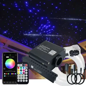 Small Size 16W RGBW APP Twinkle  Star Fiber Optic Lights, Music Activated 450 count 0.03in 9.8ft/3m Optical Ceiling Light Kit for  Headliner Star/Home, Blue, Green, Purple, Red, White