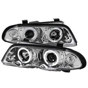 1999-2001 E46 3 Series Sedan Dual Halo Projector Headlights (Chrome Housing/Clear Lens)