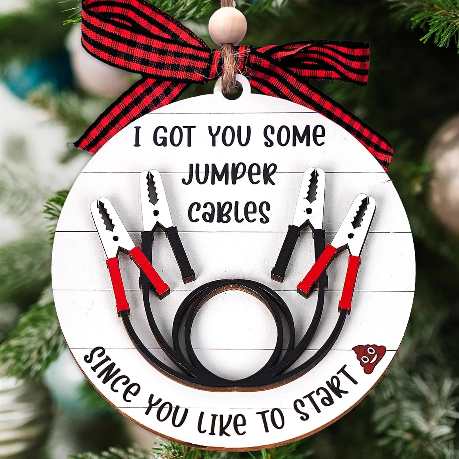 I Got You Some Jumper Cables Ornament, Funny Christmas Ornaments, Funny Gifts for Coworkers, Ugly Christmas Ornaments, Christmas Ornament Exchange, Best White Elephant Gift, Hanging Decor