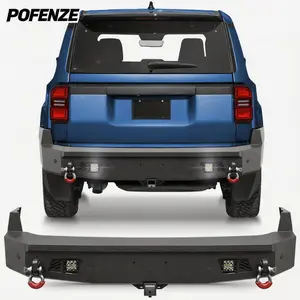 POFENZE-Mestan Rear Bumper for 2004-2026 Toyota Land Cruiser LC250a, w/Step Plate, FogLights, License Plate Lights and D-rings Kit