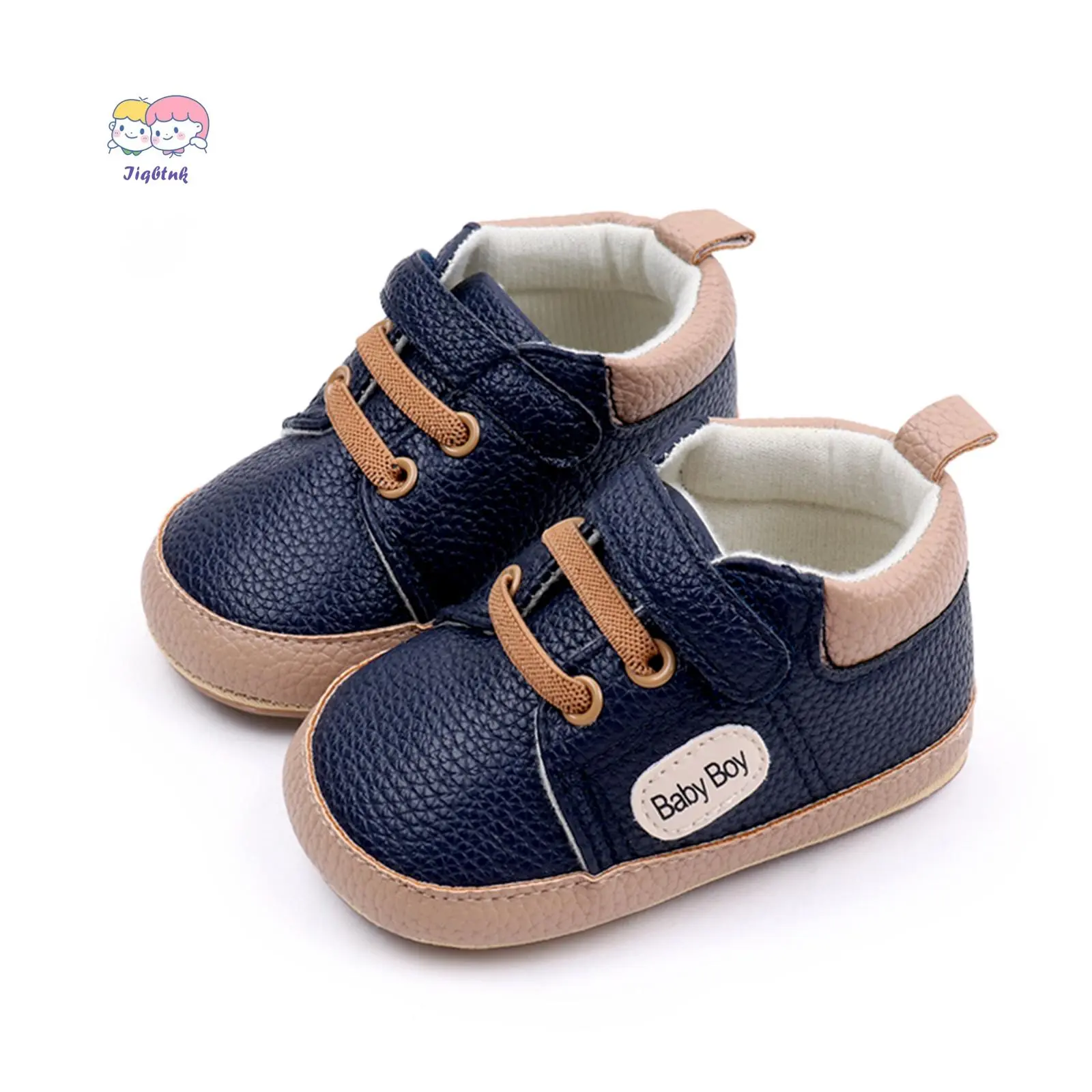Toddler Boys' Casual PU Sneakers - Letter Print, Contrasting Colors, Breathable All-Season Casual Prewalker Shoes for 0-18 Months Infants, Suitable for Traveling, Birthdays, Indoor Outdoor Use, Formal Occasions, Perfect Gift For Kids, Play, Walking, Prewa