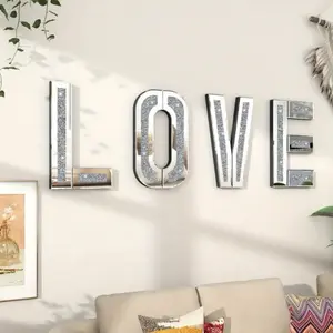 Love Sign Decor - Metallic Heart Design with Lettering - Ideal for Home Decor