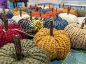 Small Knitted Pumpkin Decorative Decor for Fall - Fruit and Plants Inspired