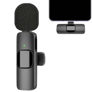Wireless Mini Microphone,Wireless Microphone for iPhone,iPad,Android,Plug and Play,Wireless Lavalier Microphone with Noise Reduction, Portable USB Microphone,Lavalier Microphone for Vlog Video Recording