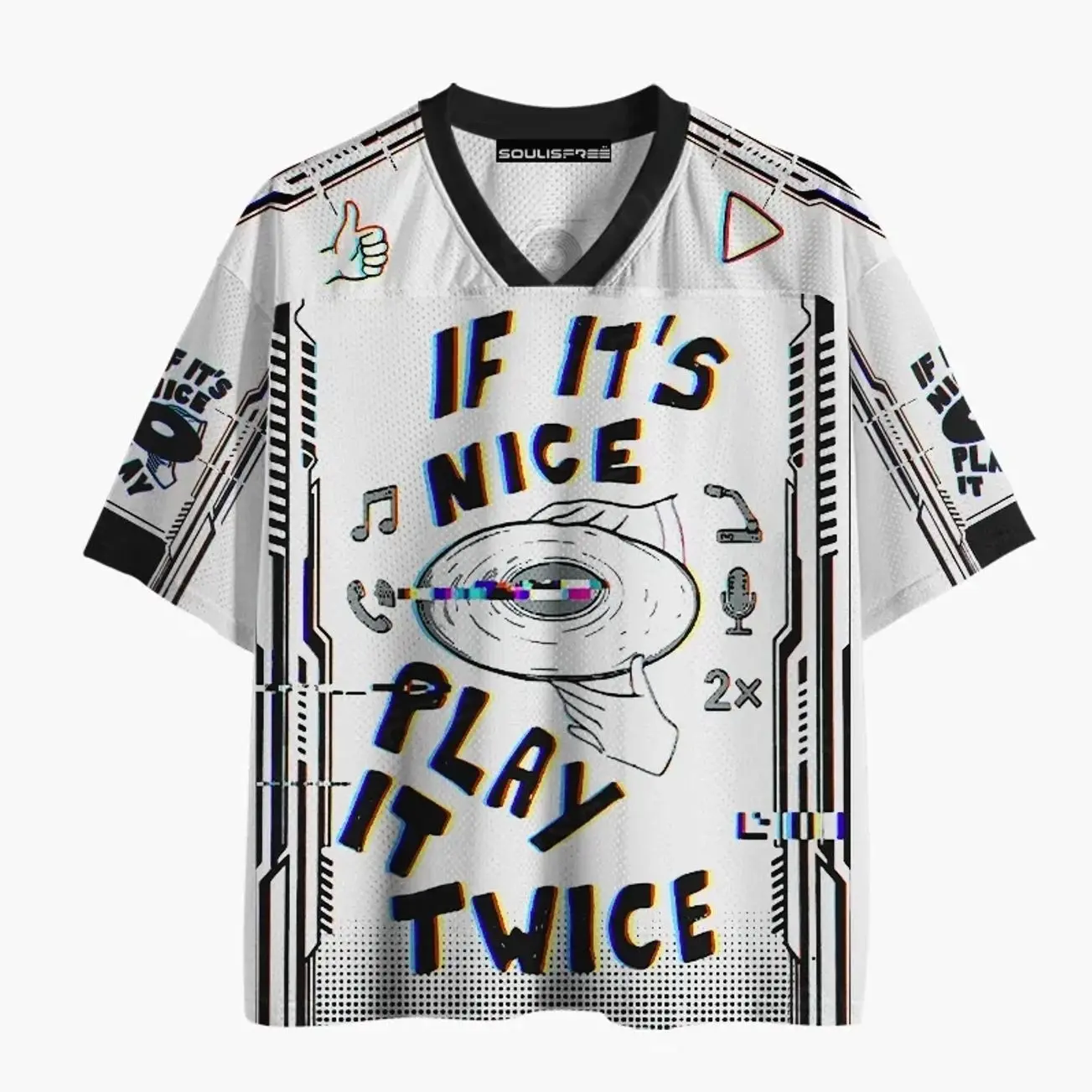 Soulisfree IF IT'S NICE PLAY IT TWICE Mesh Jersey 3C6