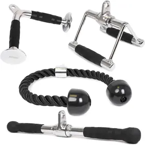 POWER GUIDANCE Triceps Pull Down Attachment, Cable Machine Accessories for Home Gym, Lat Pull Down Attachment Weight Fitness