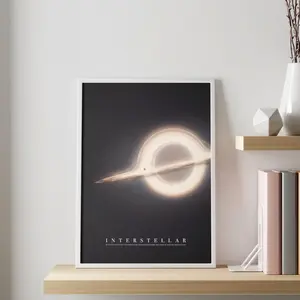 Interstellar movie poster no.2 | Minimalist abstract wall art print | - Print at home Frameless G
