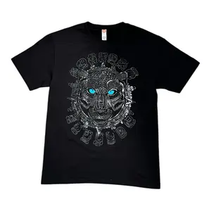 Black Tiger Gel Graphic T-Shirt with Blue Eyes and Intricate Design for Men Stylish Graphic Tee