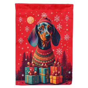 Dachshund Holiday Christmas Garden Flag