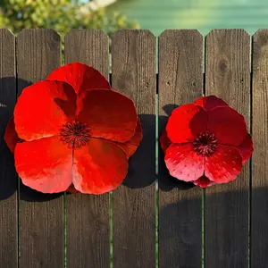 Giant Poppy Wall Hanging Flowers Set, Artificial Hanging Flowers, Elegant Floral Ornament for Home & Garden Decor, Ideal for Privacy Fence, Holiday Gifts