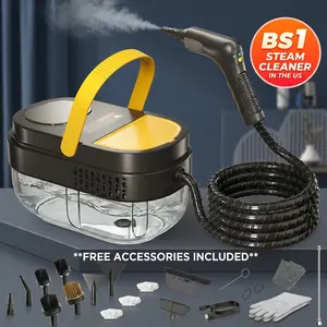 All-Purpose Portable Steam Mop Cleaner with 3-Stage Adjustable Handle, Rapid Heat Technology, 1.7 Qt Large Water Tank & 15-Piece Accessory Kit, Perfect for Floors, Tile, Grout, Kitchen, Bathroom, Car Interior and Stubborn Dirt & Grease Removal