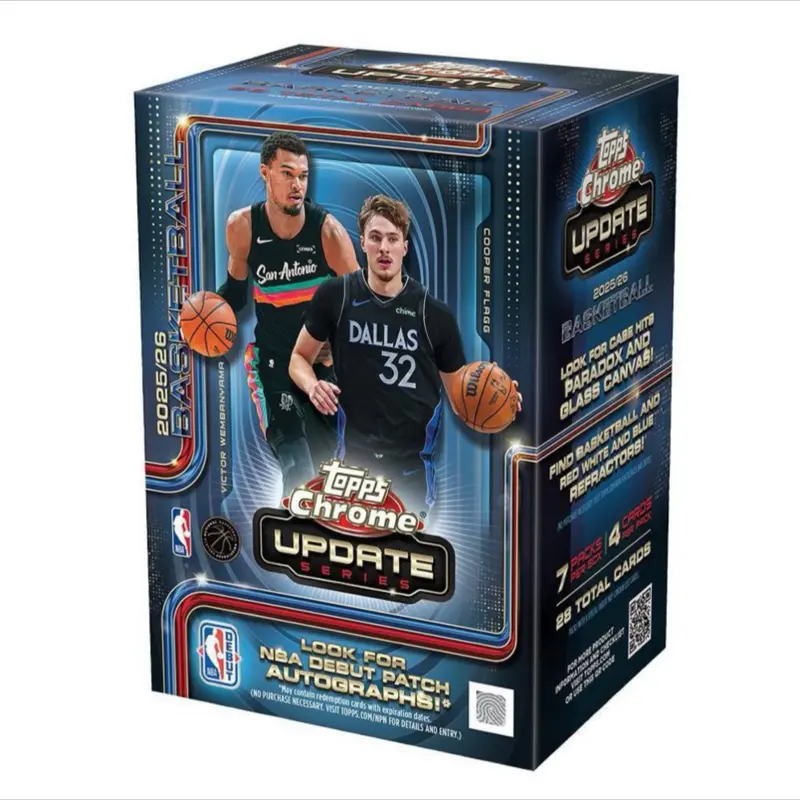 2025/26 Topps NBA Chrome Update Series Basketball Trading Card Value Box
