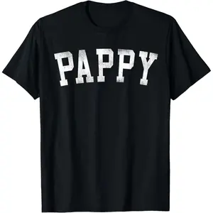 Pappy - Classic Bold Font Father's Day Pappy T-Shirt Pure Cotton Graphic Tees Menswear Top: Gifts for Men & Women