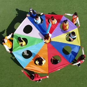 Pop-up team outdoor interactive entertainment game set [storage bag +1 rainbow umbrella] is suitable for multi-person team building activities, special props for schools, family gatherings and corporate team activities.
