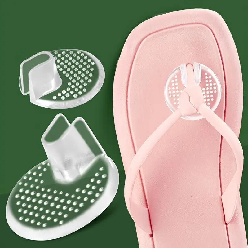 10pcs Round Flip-flop Clip Foot Pad Invisible Silicone Foot Pad Half Size Pad, Flip Flop Gel Cushions Pads, Toe Protectors for Thong Sandal, Toe Protectors for Shoes, Shoe Protector