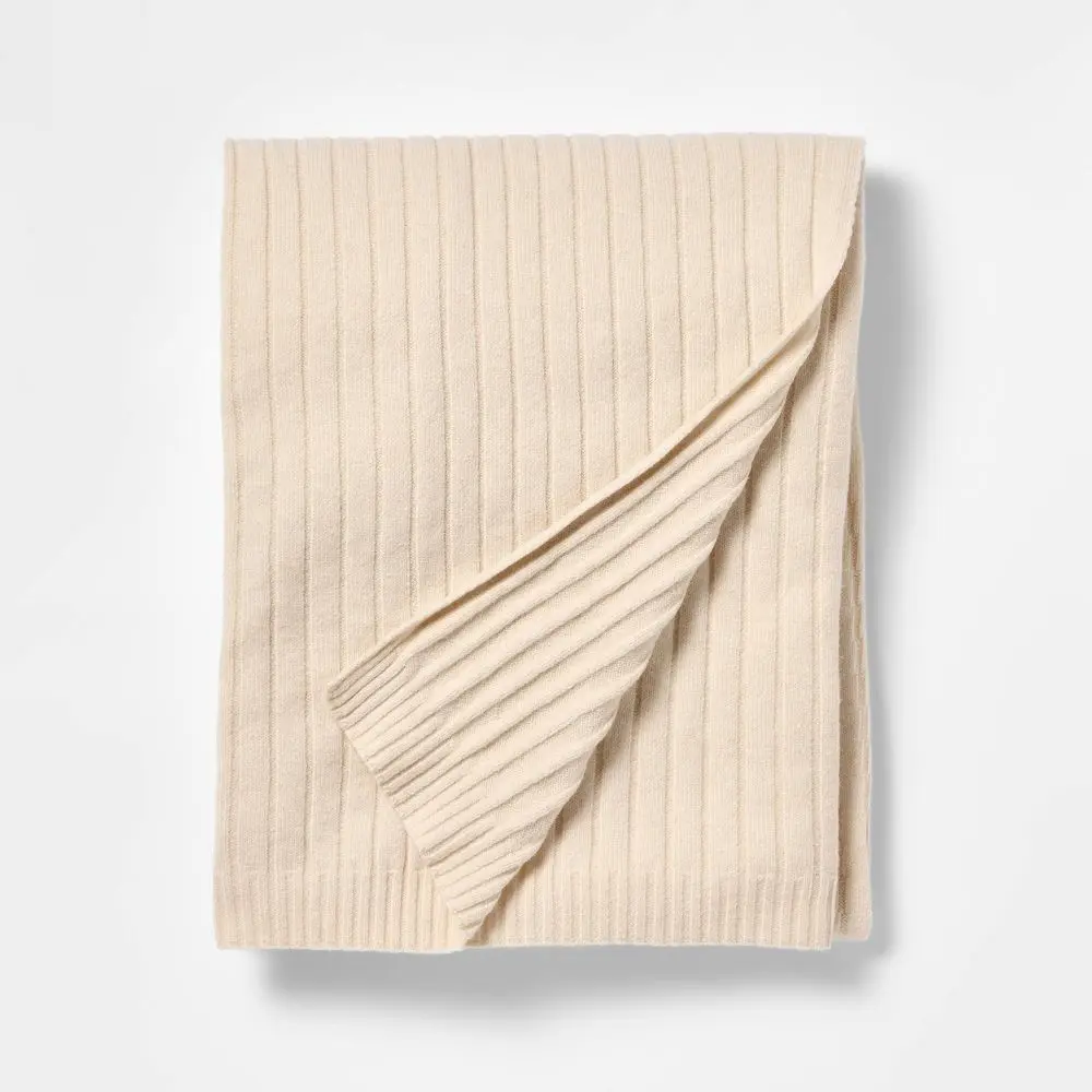 Color TBD - Casual Mixed Rib Throw - 50x60 - Threshold designed with Studio McGee