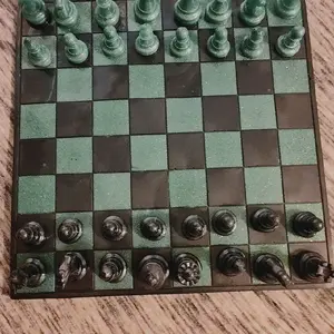 Resin Chess Set Completely Customizable Pieces on Board