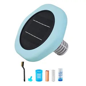 Solar Pool Ionizer With Hexagonal Copper Anode, Up To 45000 Gallons, Floating Automatic Water Cleaner And Purifier For Pools And Spas, Chlorine Free Water, Includes Spring, Brush And Filter