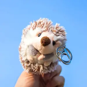 Boys Girls Creative Funny Cute Kawai Little Brown Hedgehog Keychain, Soft Plush Stuffed Animal Hedgehog Keycrings Bag Backpack Decoration Bag Purse Pendant Car Key Ring Gift