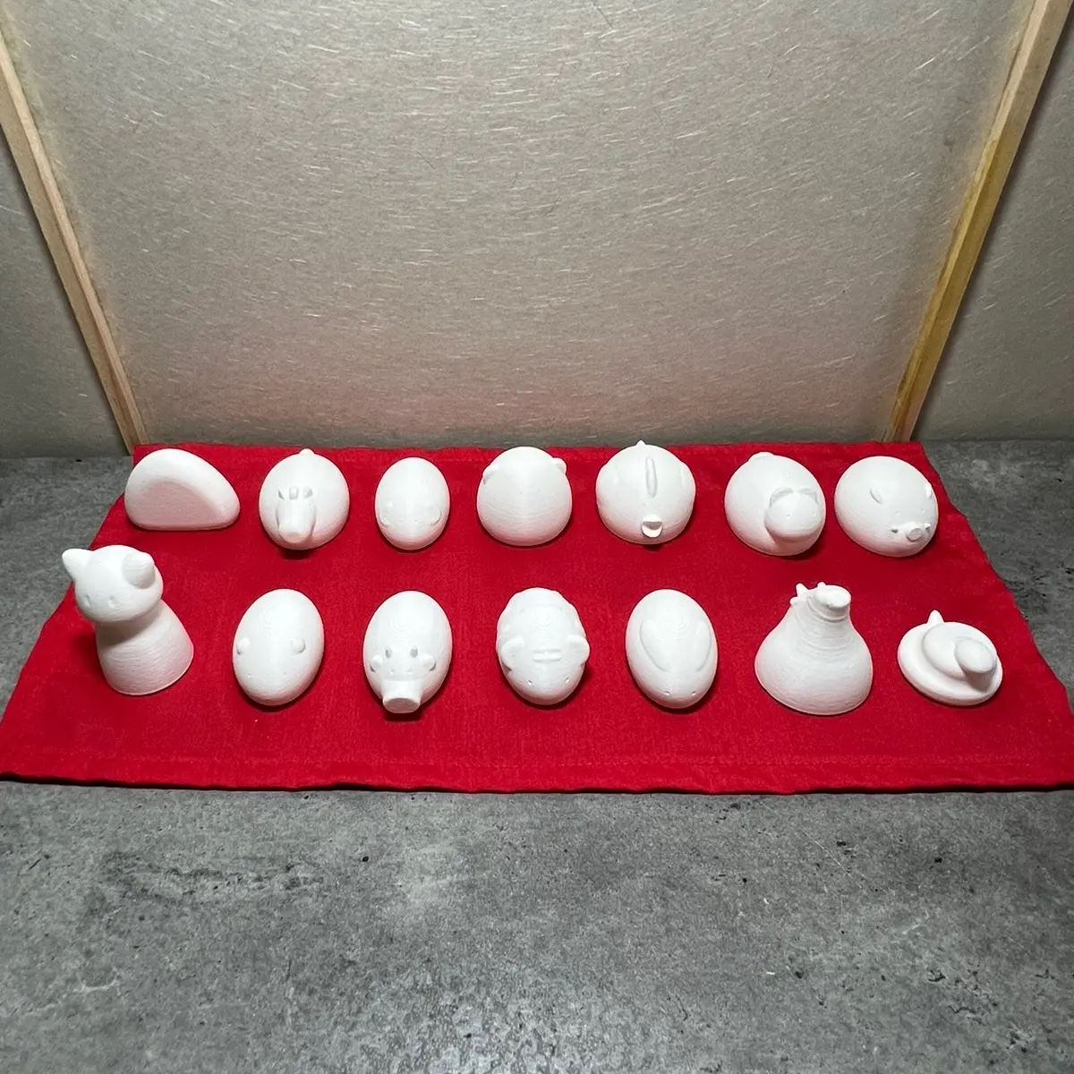 MINI UNPAINTED Chinese Zodiac Figures Set (Cat Rat Ox Tiger Rabbit Dragon Snake Horse Sheep Monkey Rooster Dog Boar) Riceball 3DPrinted