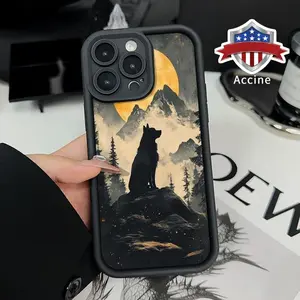 Wolf's Vigil Case for iPhone 16 15 14 Pro Max 13 12 11 XR XS Plus Shockproof Non Slip Military-Grade Protection Silicone Cover