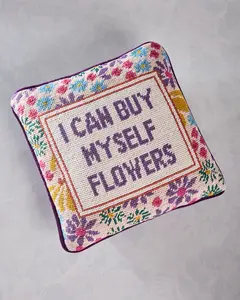 Multi - Flowers Needlepoint Pillow - Furbish
