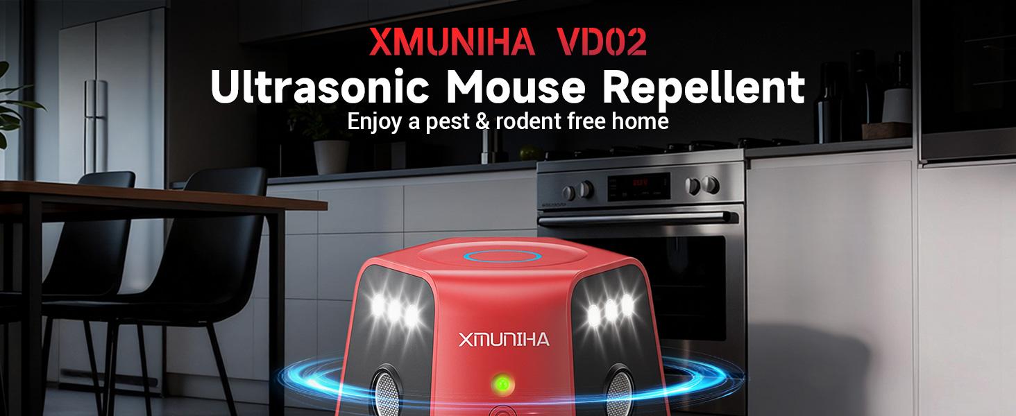 Mouse Repellent Ultrasonic Plug in, 360° Ultrasonic Rodent Repellent with PIR Sensor & LED Strobe Light, 3 Modes Mice Repellent for Indoor, Electronic Pest Control Devices for Spider, Cockroach, Ant