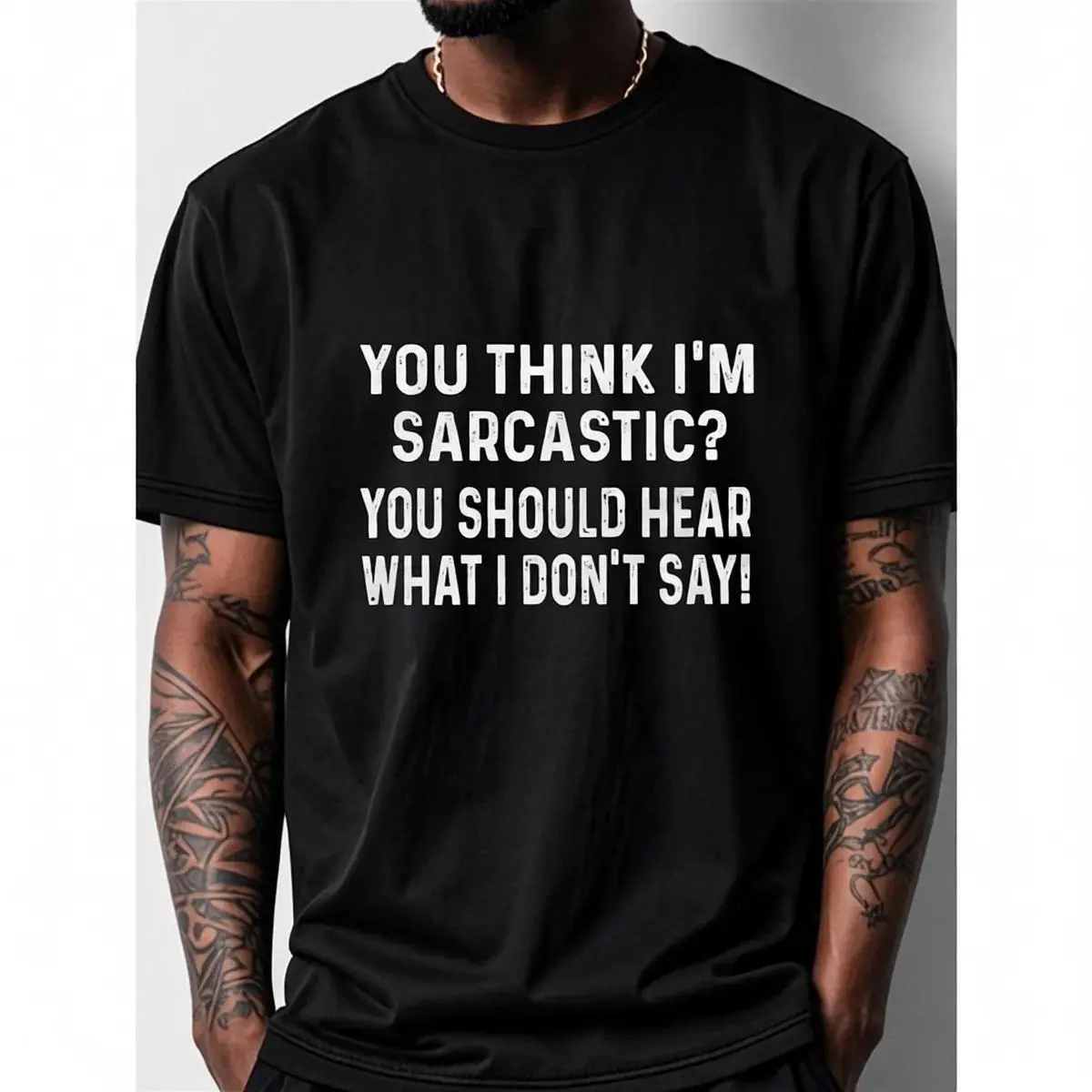 Men's Sarcastic Graphic T-Shirt - Made in USA 100% Ultra-Soft Cotton Tee, Breathable Round Neck Short-Sleeve for Fashion Streetwear