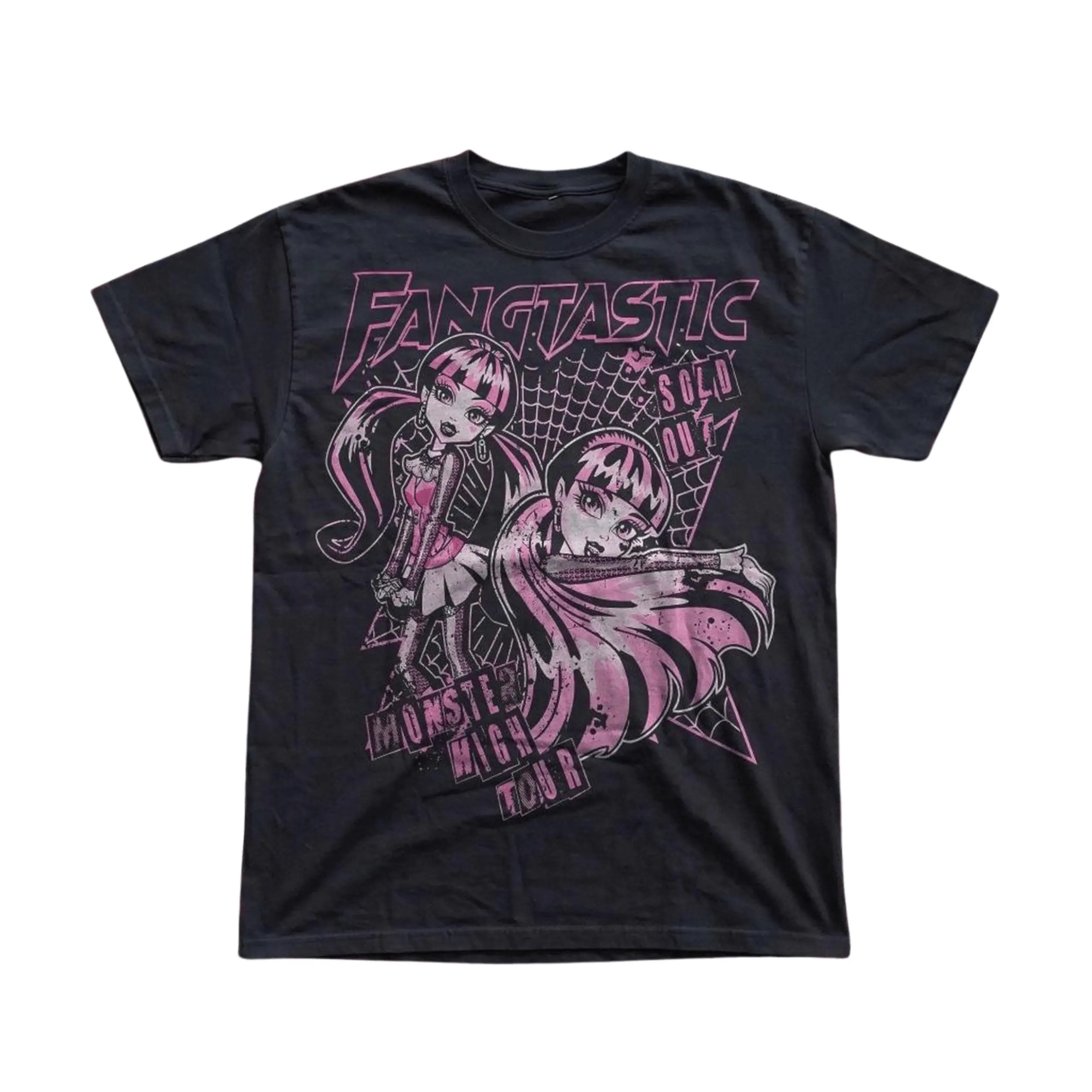 Men's and Women's T-Shirt, Vintage Monster High Fangtastic Graphic Tee, Retro Aesthetic Shirt, Unisex Gift Manga Anime Shirt, Gothic Grunge Y2K Emo Scene Amity Affliction Style Clothes Menswear Womenswear Streetwear