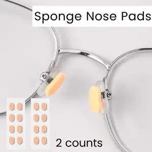 2 Counts Eyeglass Nose Pads, Soft Foam Nose Pads, Self-Adhesive Anti-Slip Soft Foam Glasses Nose Pads