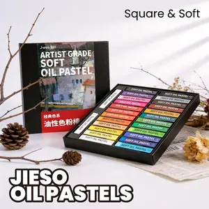 Professional Artistic Oil Pastel Set, Square Body, High-Quality Soft Wax Pencils, 24/48 Colors, Ideal for Artists, Students, Coloring, Painting