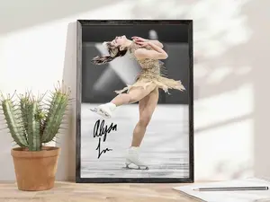 Alysa Liu Poster, Olympic Gold Skating Champion, Elegant Ice Skating Artwork for Sports Room Decor